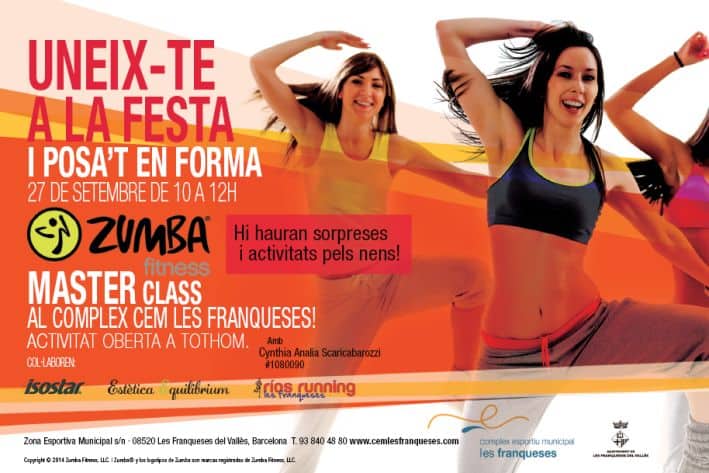 Cartell de la Masterclass de Zumba Fitness al CEM Les Franqueses